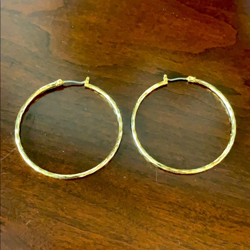 Gold-Plated Hoops with 1.75” Diameter